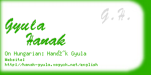 gyula hanak business card